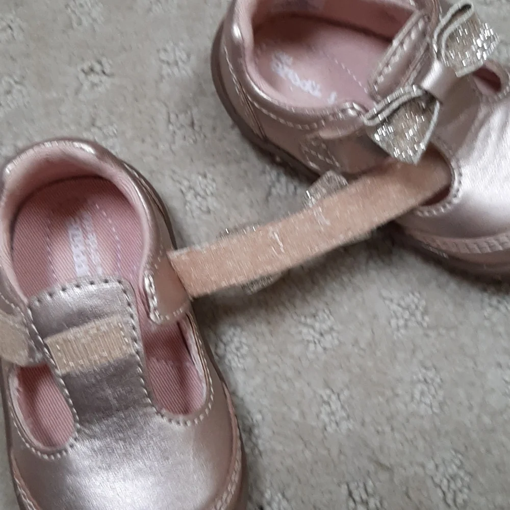 Gold Toddler Shoes with Bow